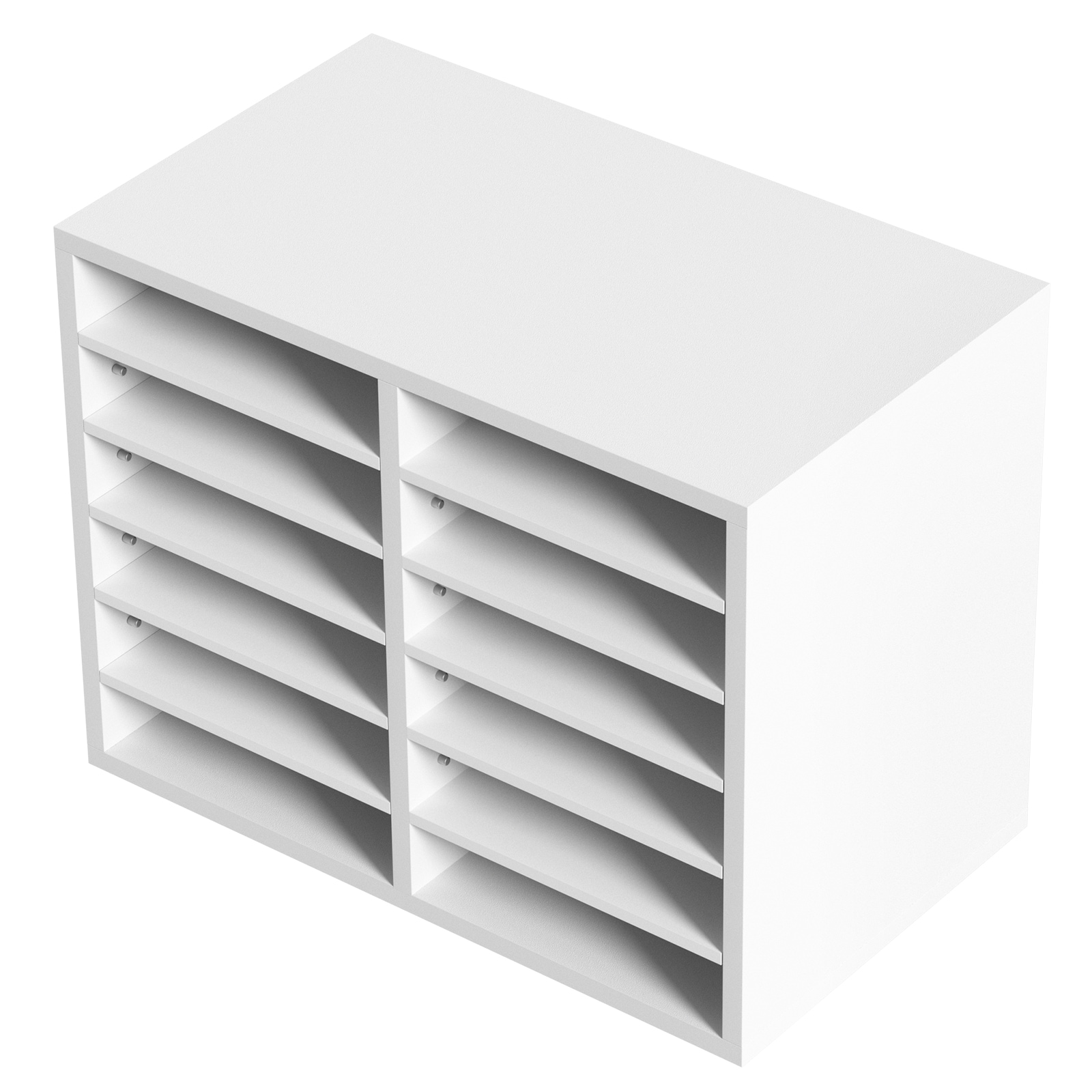 Literature Organiser With 12 Compartments Adjustable Shelving Unit_voghion.com